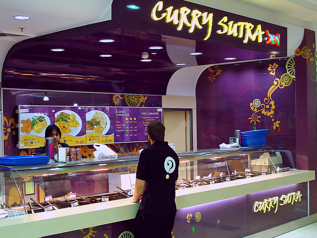 Shopping centre sign fitout for Curry Sutra