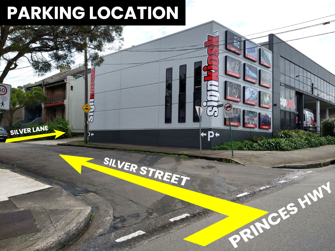 Parking location for Signkiosk